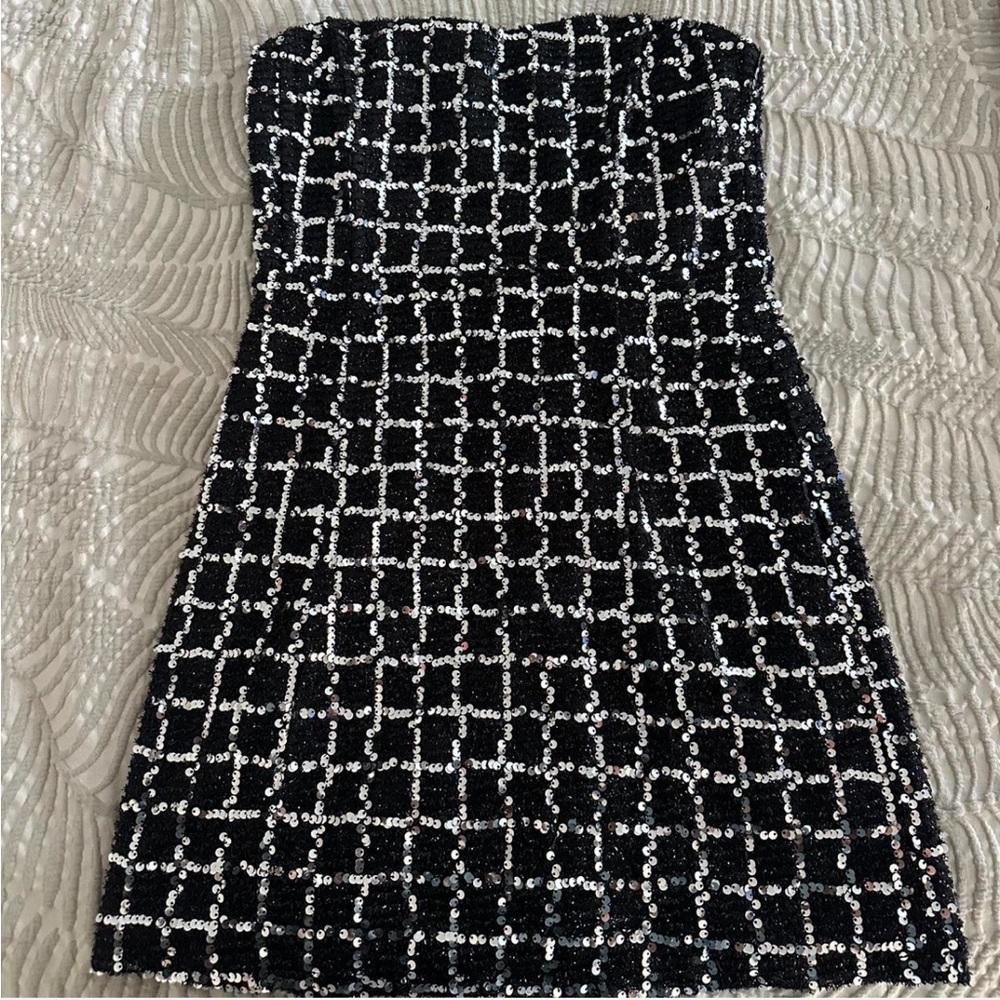 Astr Black Sequin Mini Dress - Picture 2 of 3
